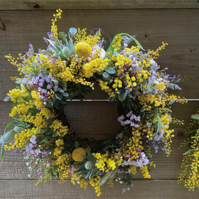 〜3.8 国際女性デー ミモザの日〜 春の花ミモザを束ねる インテリアリース作り