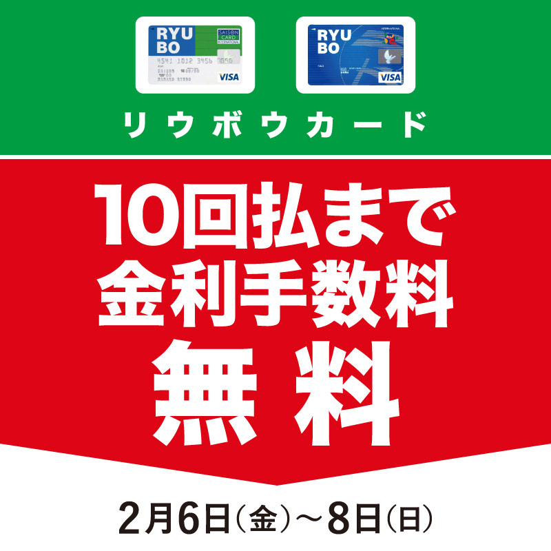 リウボウカード 10回払まで金利手数料無料