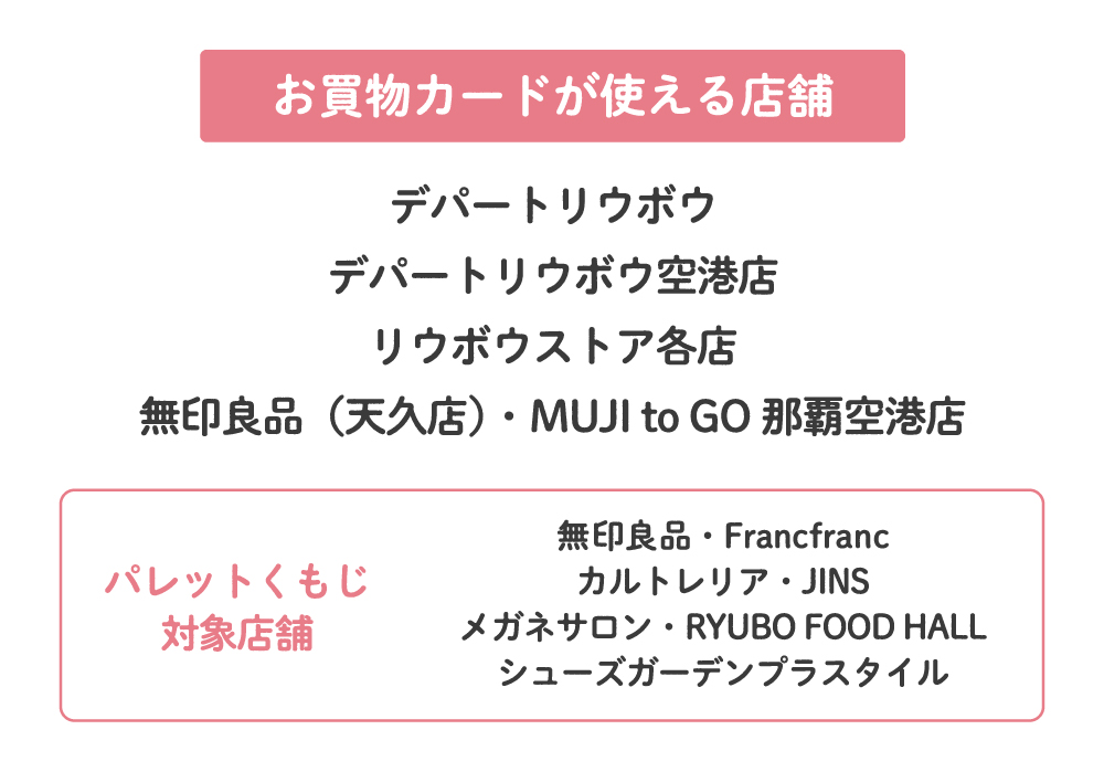 お買い物カードが使える店舗